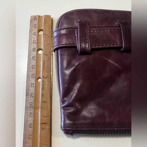 Elegant Dark Purple Pebbled Leather Clutch - Picture 11 of 11